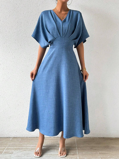 AtelierdeRocheParis | Robe Longue Élégante avec Manches Chauve-Souris