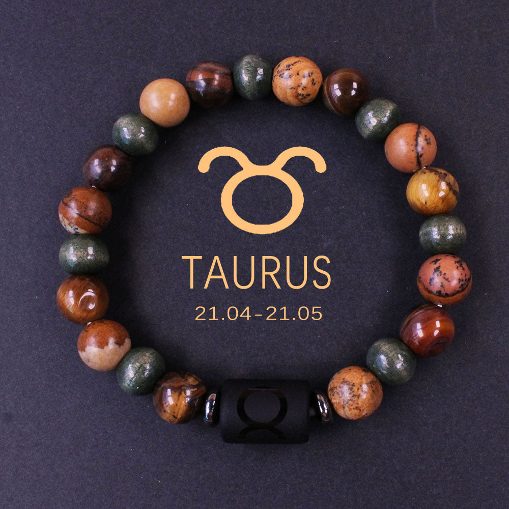 Bracelet Zodiaque en Pierres Naturelles – Ajustable et Unique