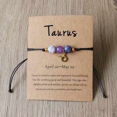 Bracelet Zodiaque Ajustable en Pierres Naturelles