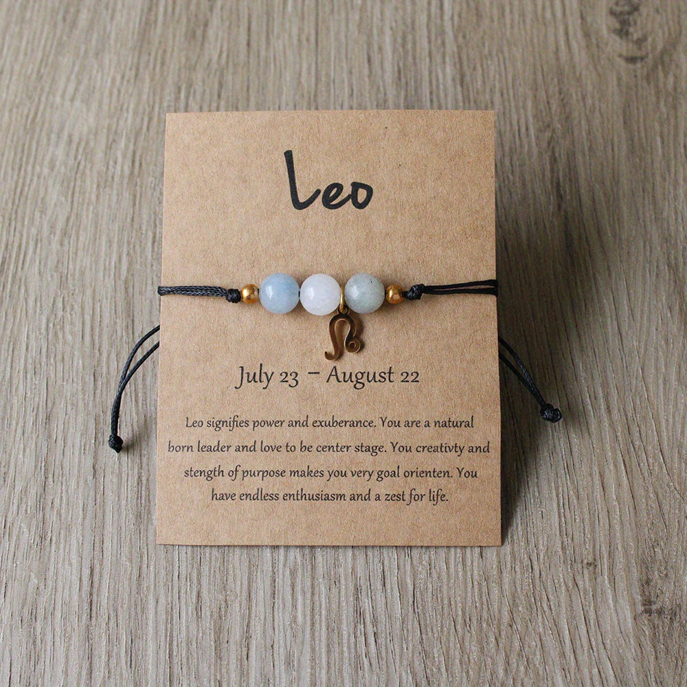 Bracelet Zodiaque Ajustable en Pierres Naturelles