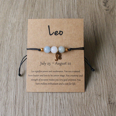 Bracelet Zodiaque Ajustable en Pierres Naturelles