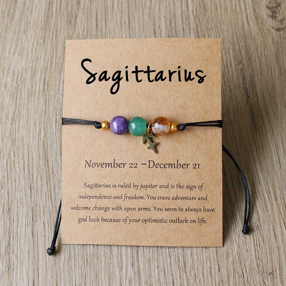 Bracelet Zodiaque Ajustable en Pierres Naturelles