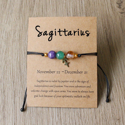 Bracelet Zodiaque Ajustable en Pierres Naturelles