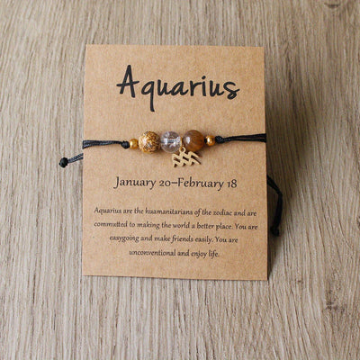 Bracelet Zodiaque Ajustable en Pierres Naturelles