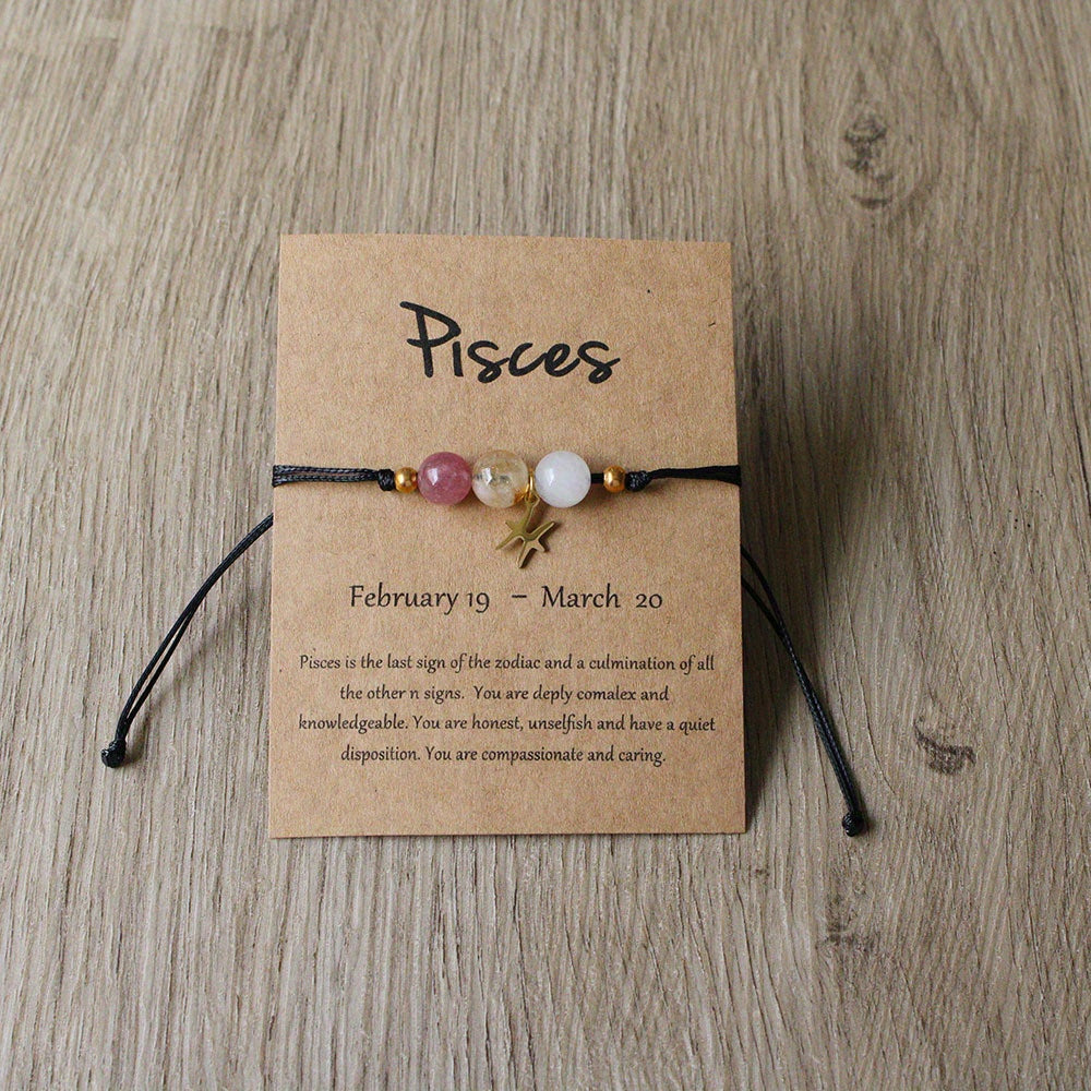 Bracelet Zodiaque Ajustable en Pierres Naturelles
