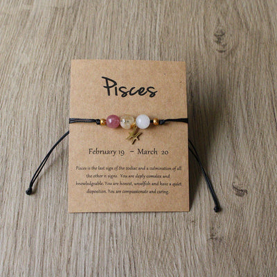 Bracelet Zodiaque Ajustable en Pierres Naturelles