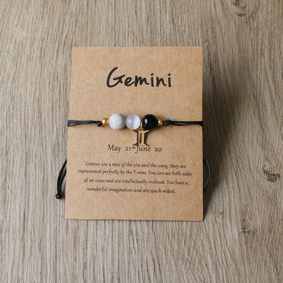 Bracelet Zodiaque Ajustable en Pierres Naturelles