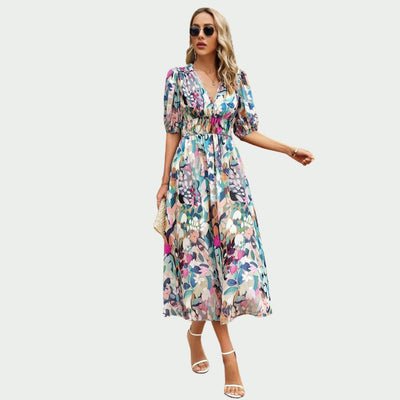 Adèle | Robe midi à décolleté V