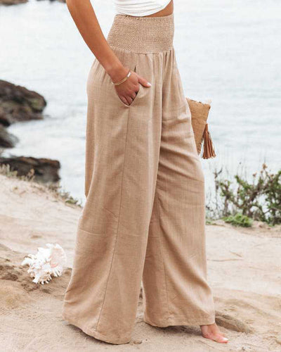 ARDEN - Pantalon de lin à jambe large