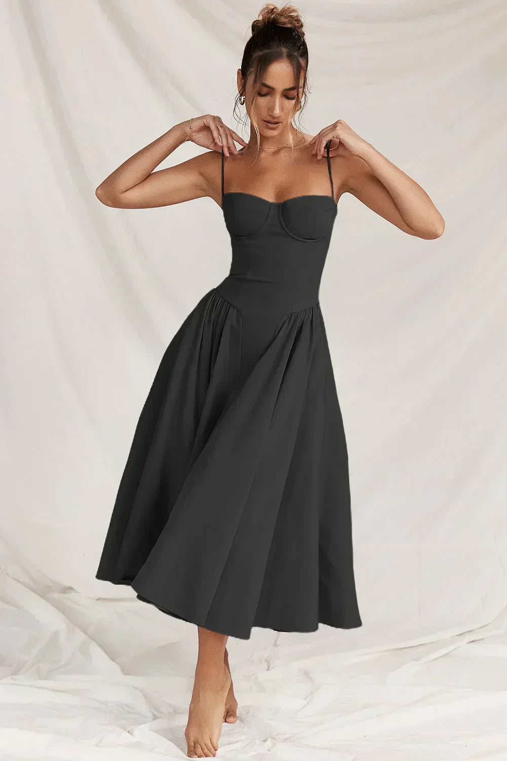 Tulum – Robe Midi Bustier Sans Manches