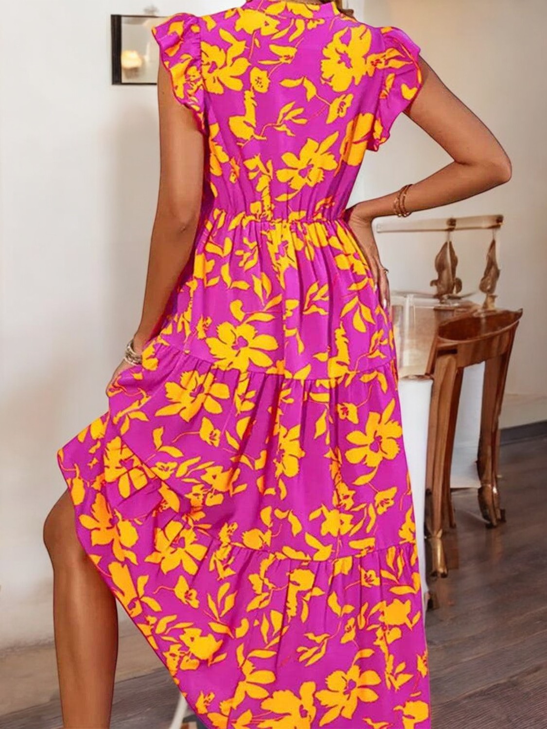 Ophélie - Robe d'été élégante avec manches à volants