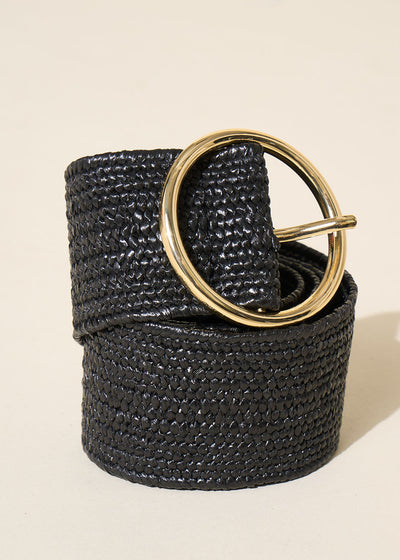 Ceinture tressée en raphia
