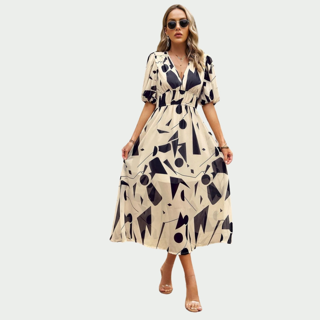Adèle | Robe midi à décolleté V