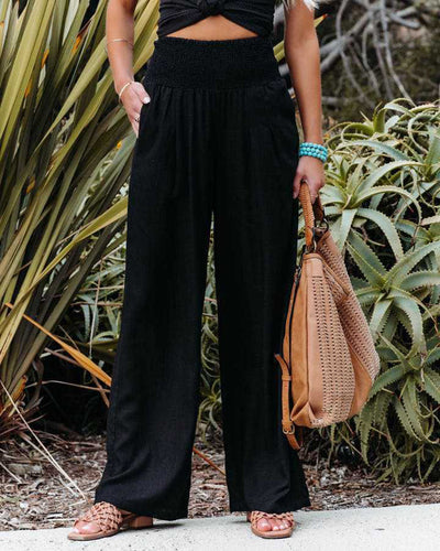 ARDEN - Pantalon de lin à jambe large
