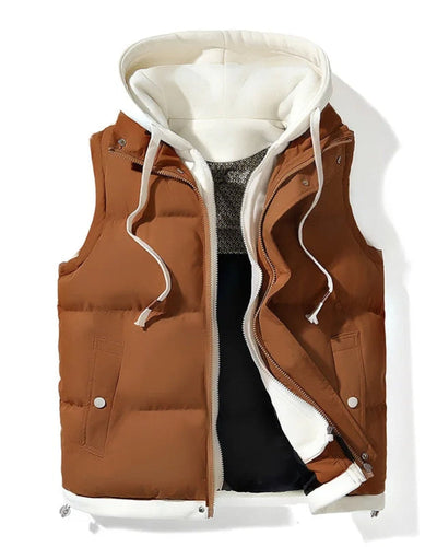 VELORA - GILET POUDRÉ EN SOFT SHELL À CAPUCHE