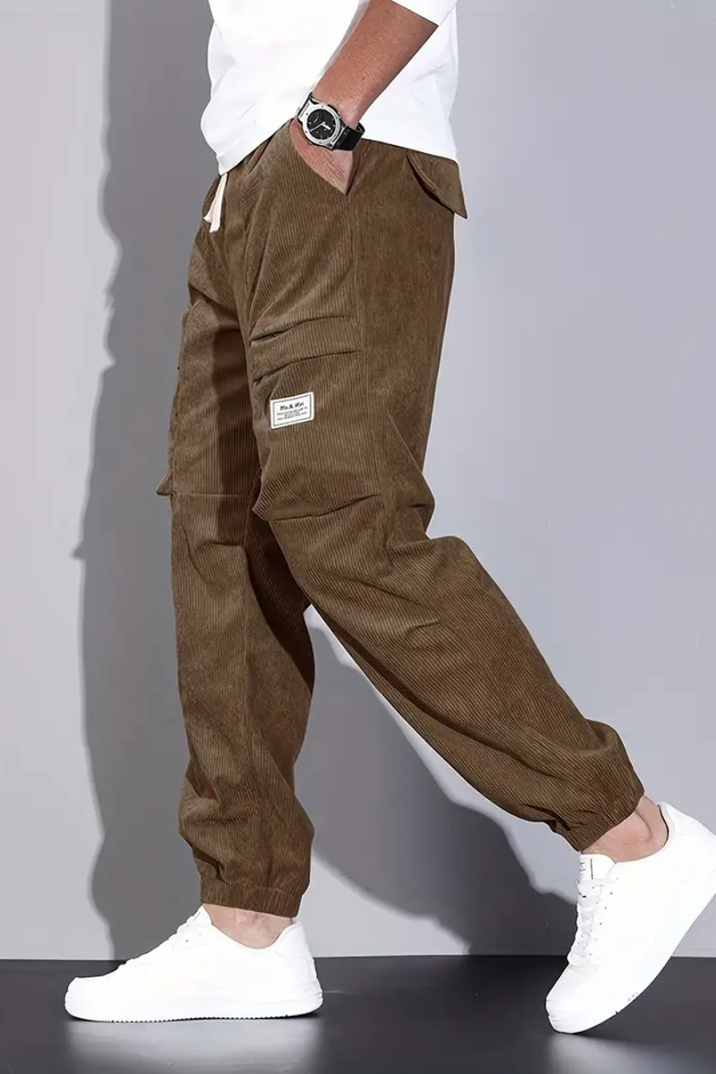 Bronny | Pantalon cargo jogger en velours pour Hommes | Cargo