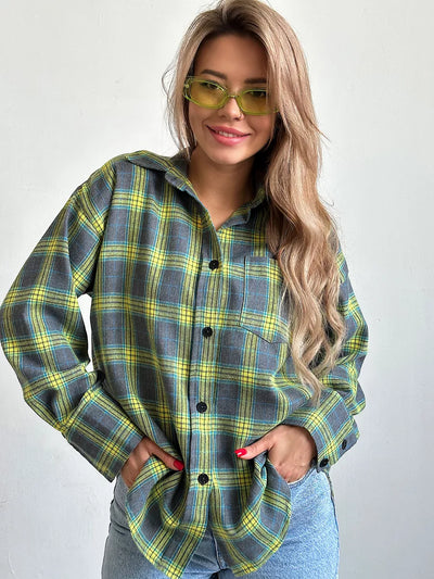 Marianne | Chemise En damier pour femme| manche longue