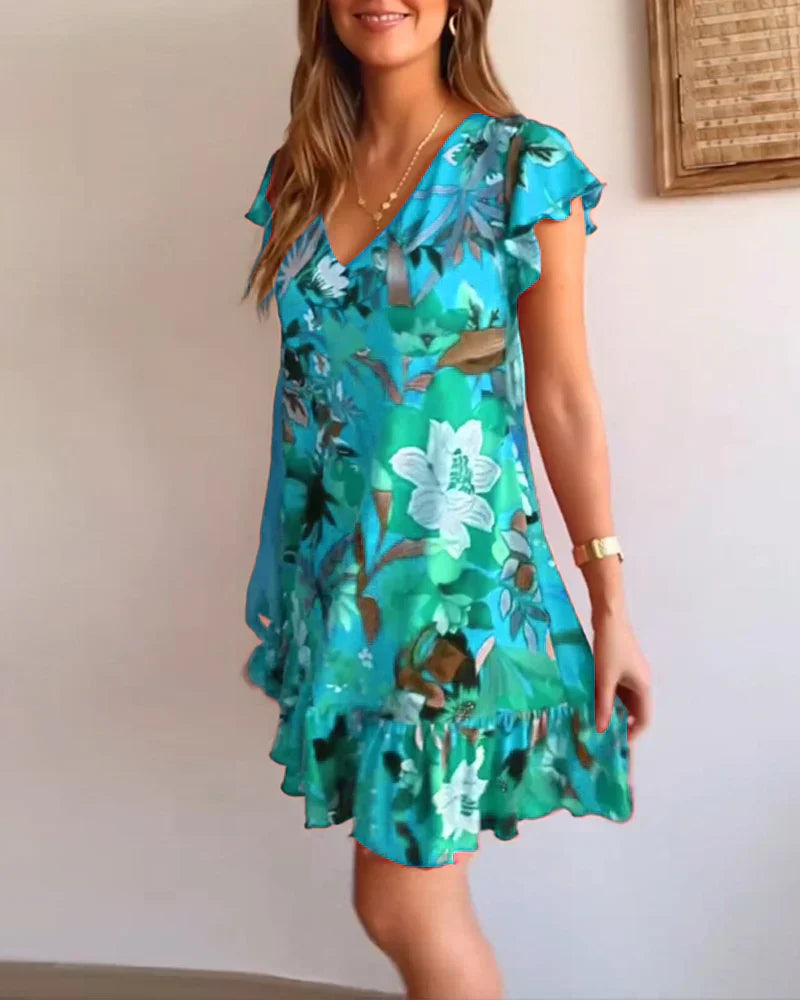 Gilline | Robe d'été à Fleurs Pour Femme | simple