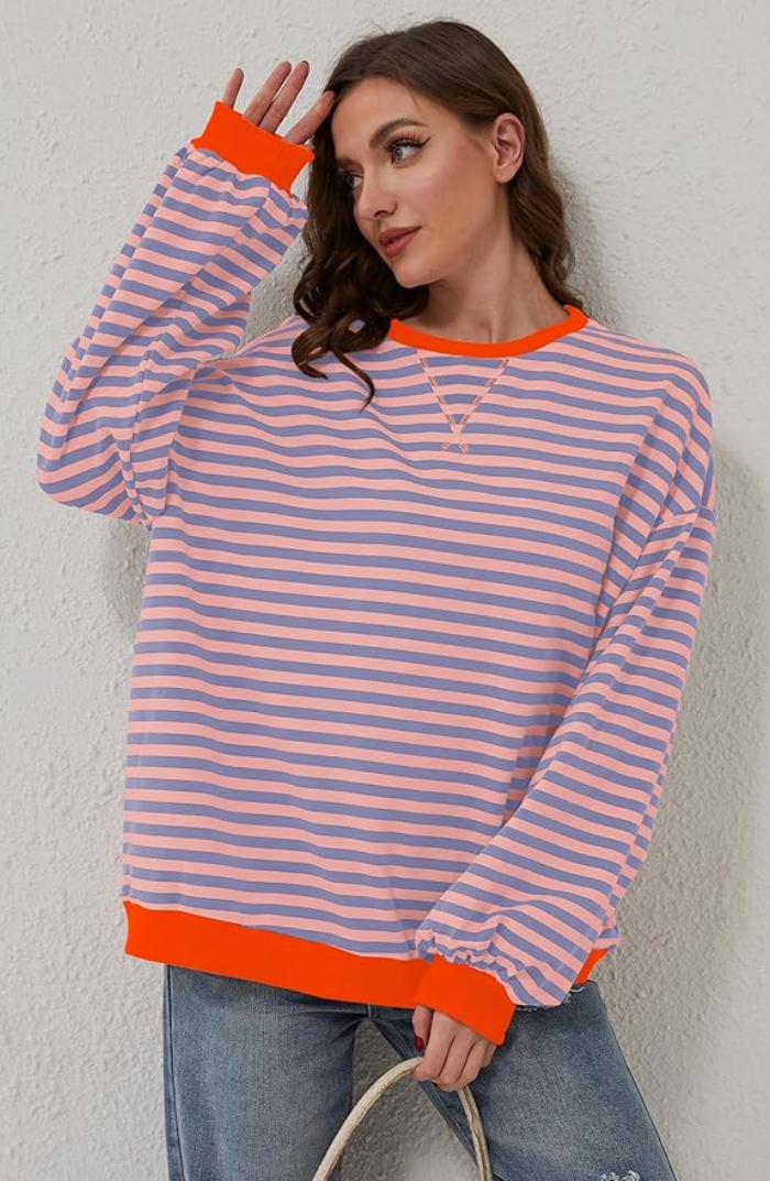 Pull Oversized Rayé Chic et Confortable