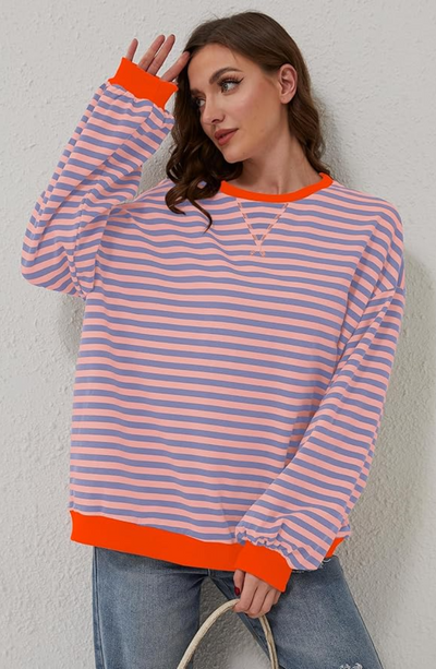 Pull Oversized Rayé Chic et Confortable