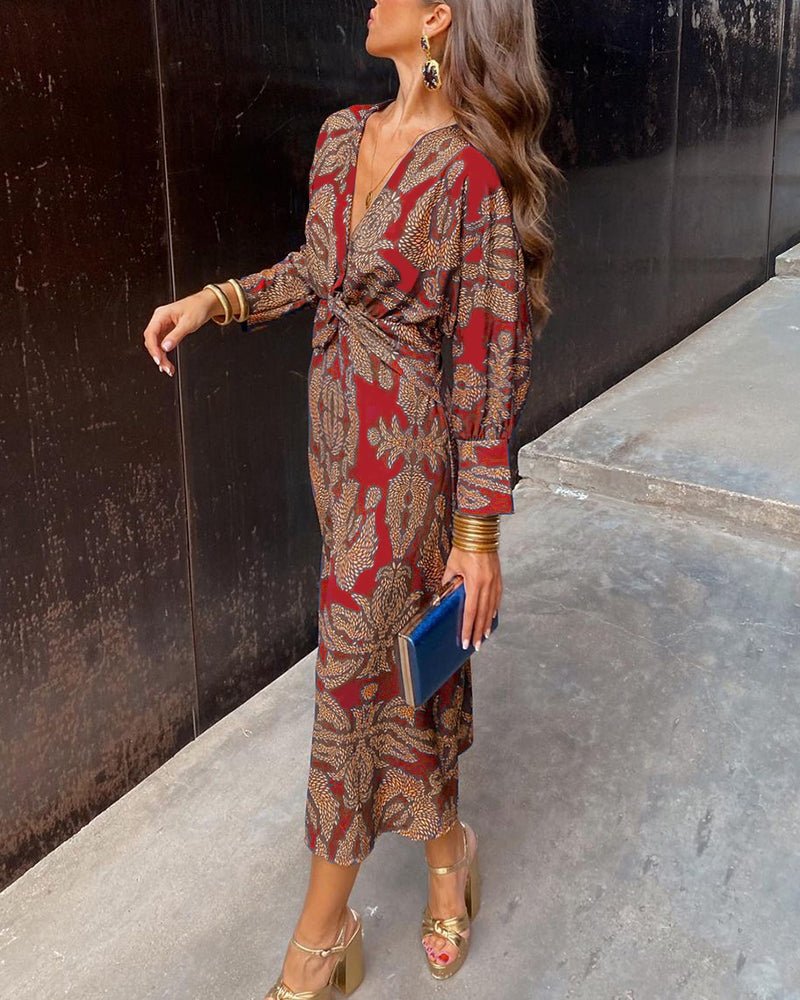 Éléa - Robe d'été chic col V pour femme