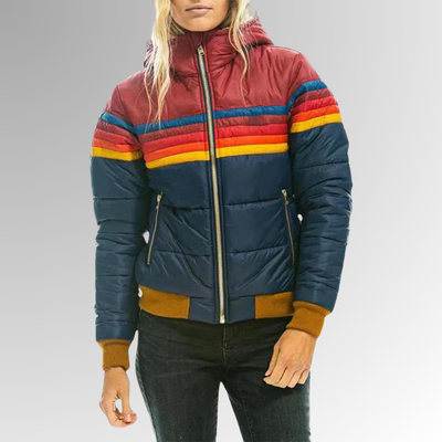 AtelierdeRocheParis | Veste zippée à rayures arc-en-ciel