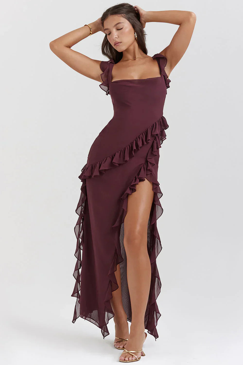 Robe élégante à fermeture éclair pour femmes | Maxi