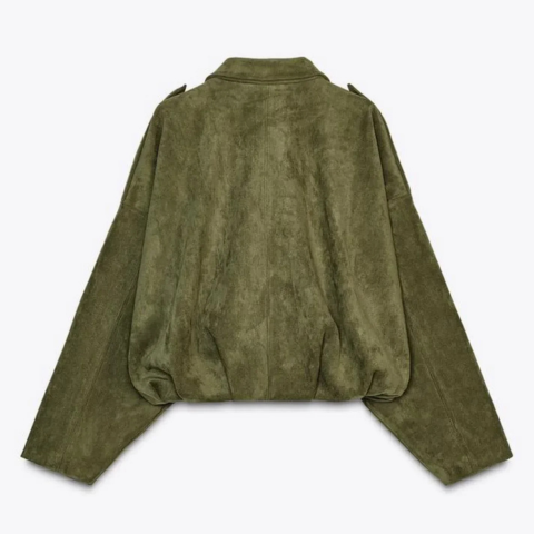 Veste oversize en daim pour femme | Chaude
