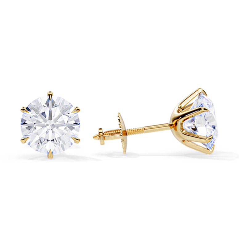 Sofia™ | Boucles d’oreilles avec grand zircon et finition dorée 18K