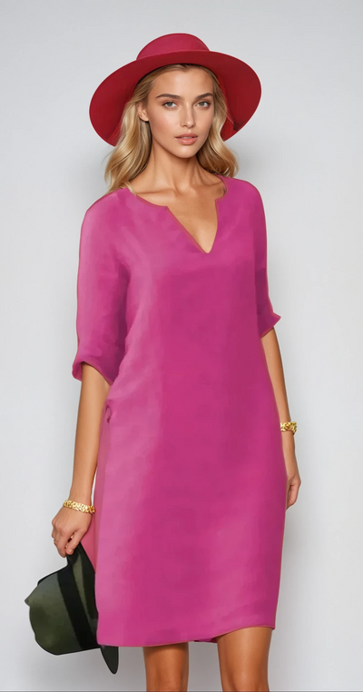 Lina - Robe midi d'été en coton léger
