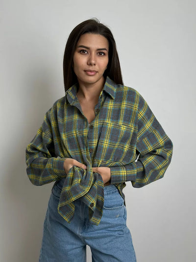Marianne | Chemise En damier pour femme| manche longue