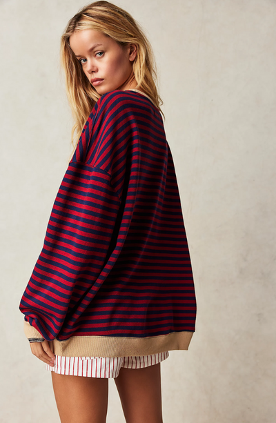 Pull Oversized Rayé Chic et Confortable