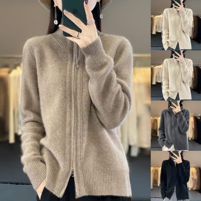 Atelier de Roche™ | Cardigan zippé en cachemire 100% laine