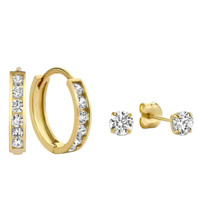 Olivia™ | Parure de boucles d’oreilles luxueuse avec effet Brillane et 14 carats dorée
