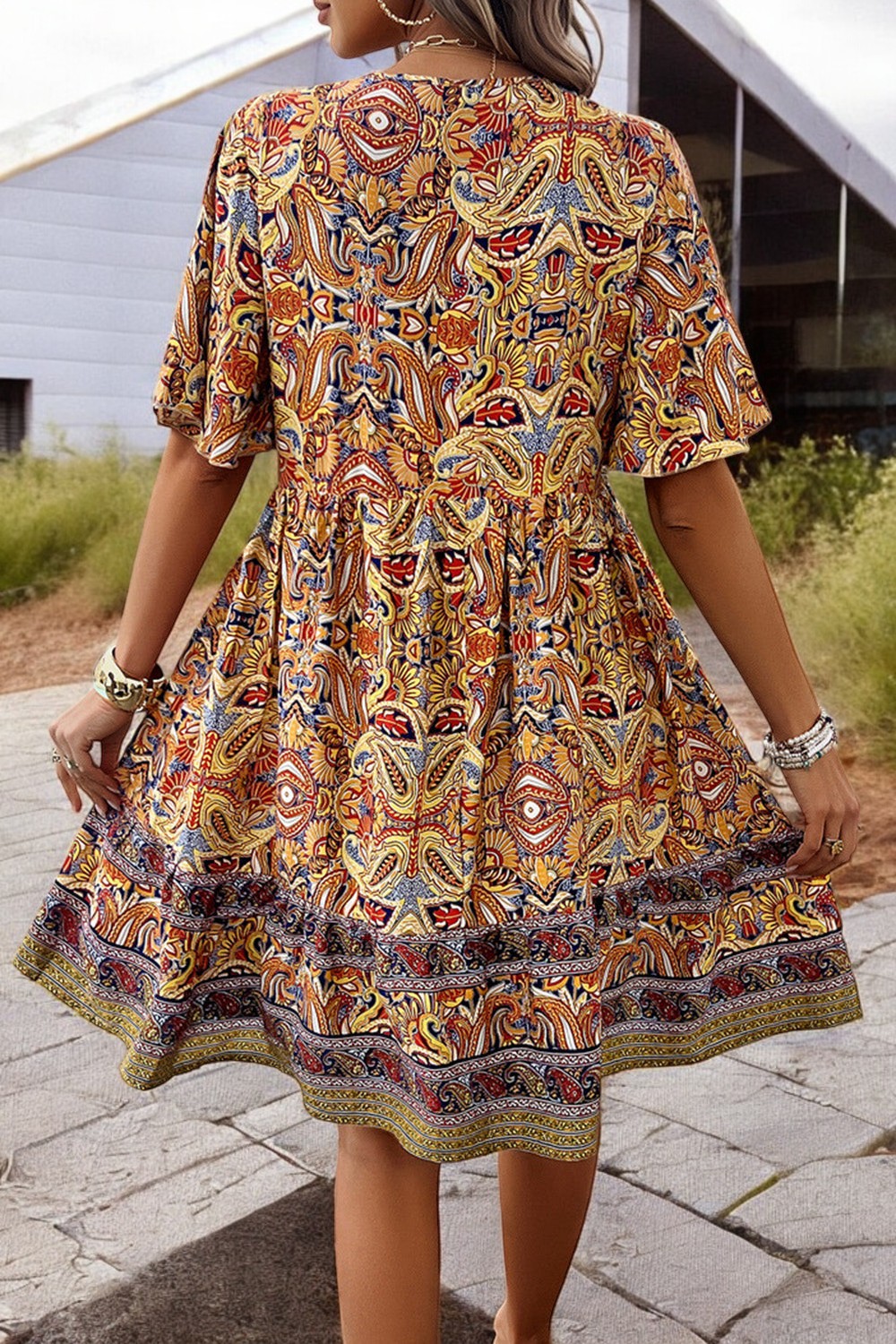 Amélie - Mini-robe imprimée décolleté en V