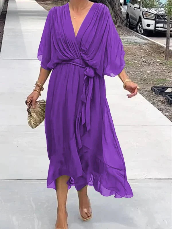 Inès - Robe élégante et légère en mousseline de soie