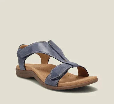 Sandales en Cuir Femme à Bout Ouvert avec Brides Réglables