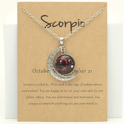 Collier Signe du Zodiaque avec Pendentif Lune