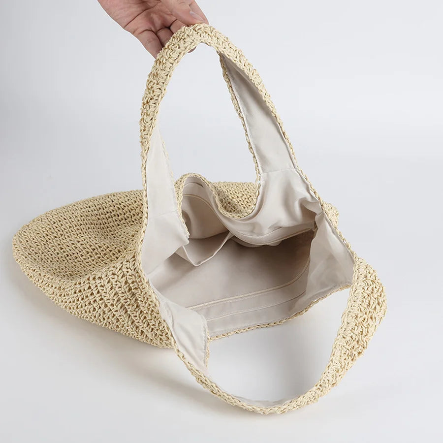 Valery | Élégant Sac de Plage en Paille pour Femmes