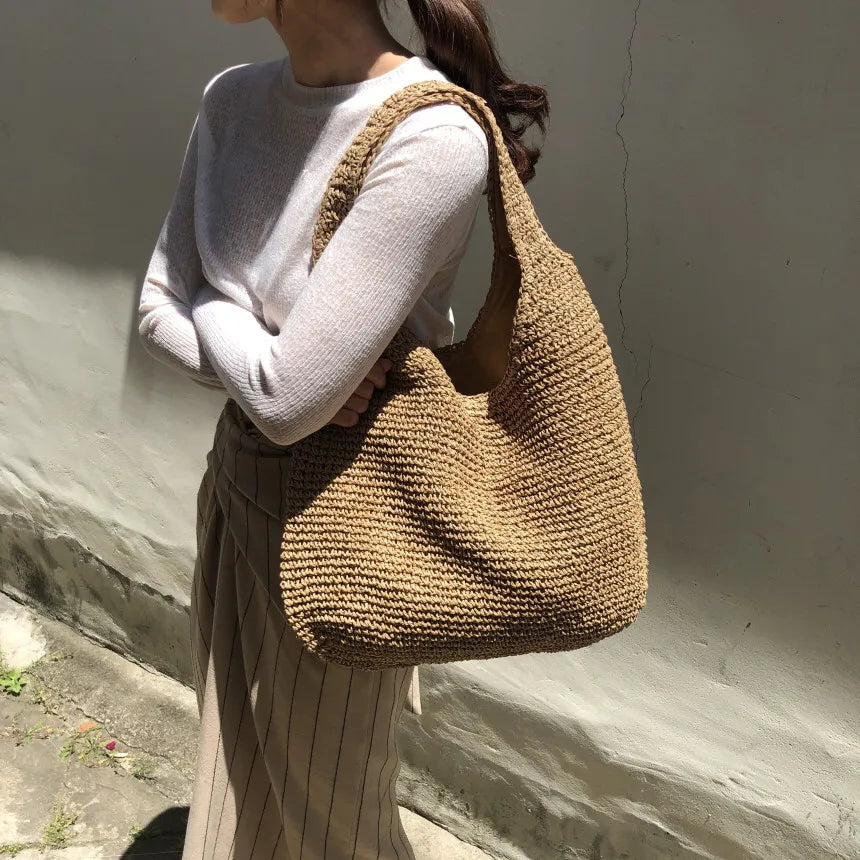Valery | Élégant Sac de Plage en Paille pour Femmes