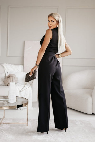 Combinaison sans manches à Jambes Larges et Col en V pour Femme