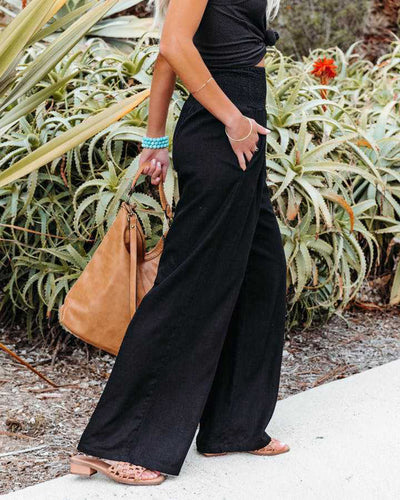 ARDEN - Pantalon de lin à jambe large