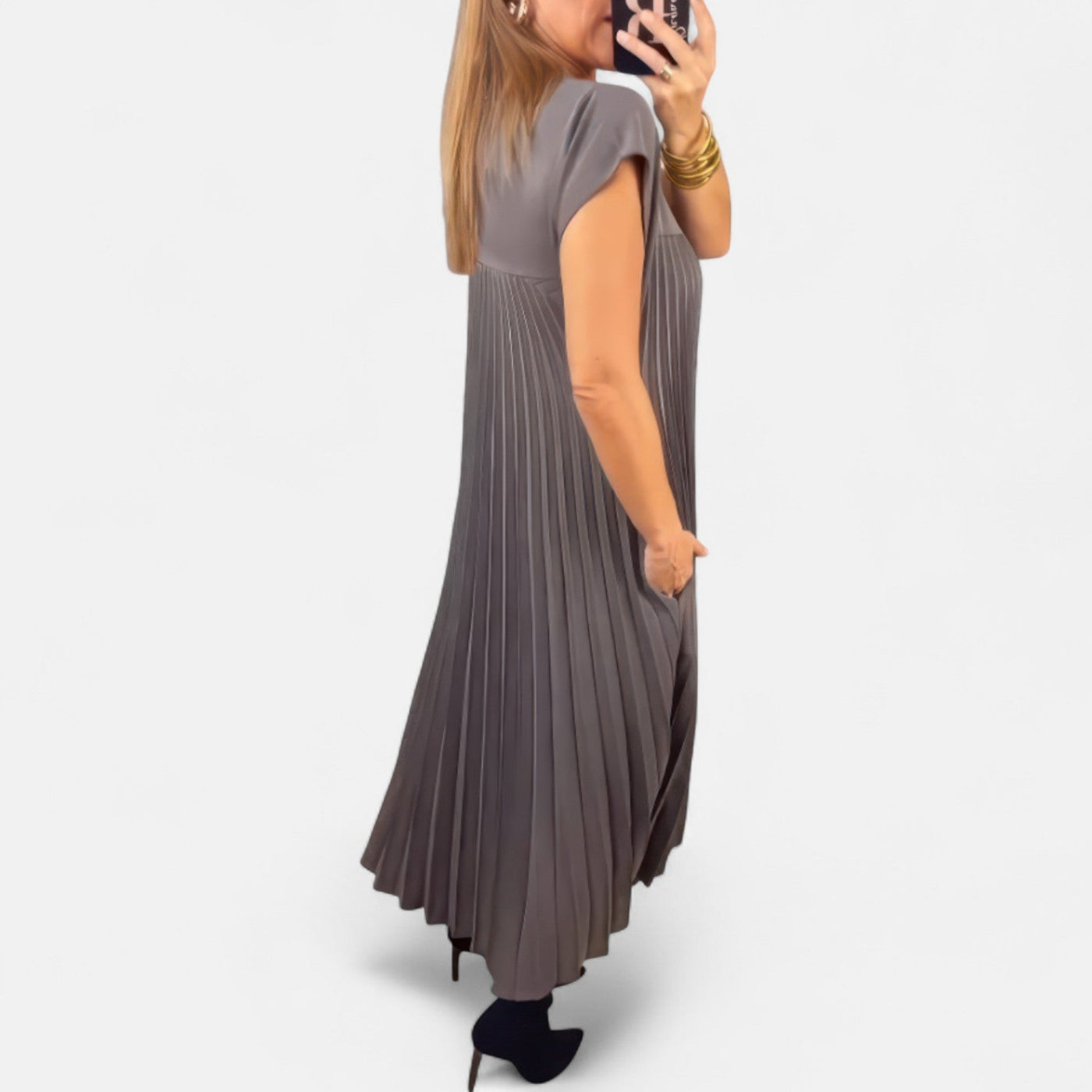 Edmonton Essence™ | Chic Pleated Dress + FREE Forever Bonded Bracelets