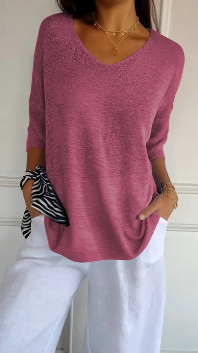 Anna | Top en maille à col en V