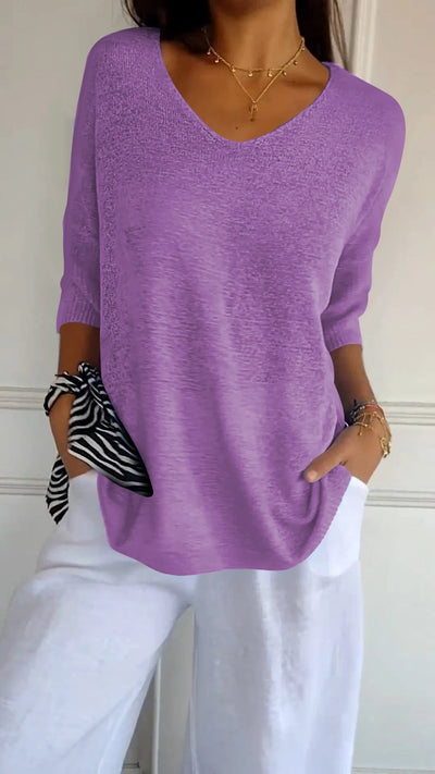 Anna | Top en maille à col en V