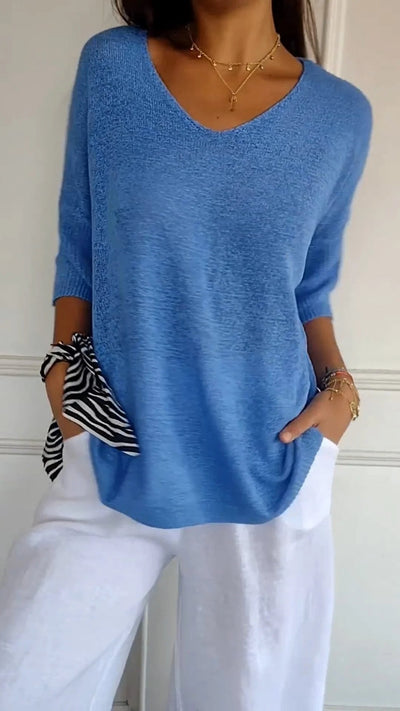 Anna | Top en maille à col en V