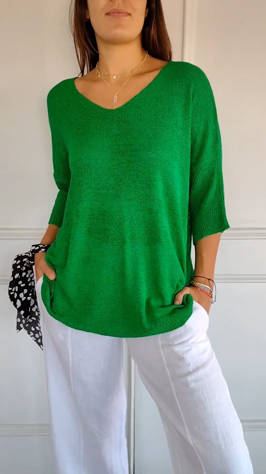Anna | Top en maille à col en V