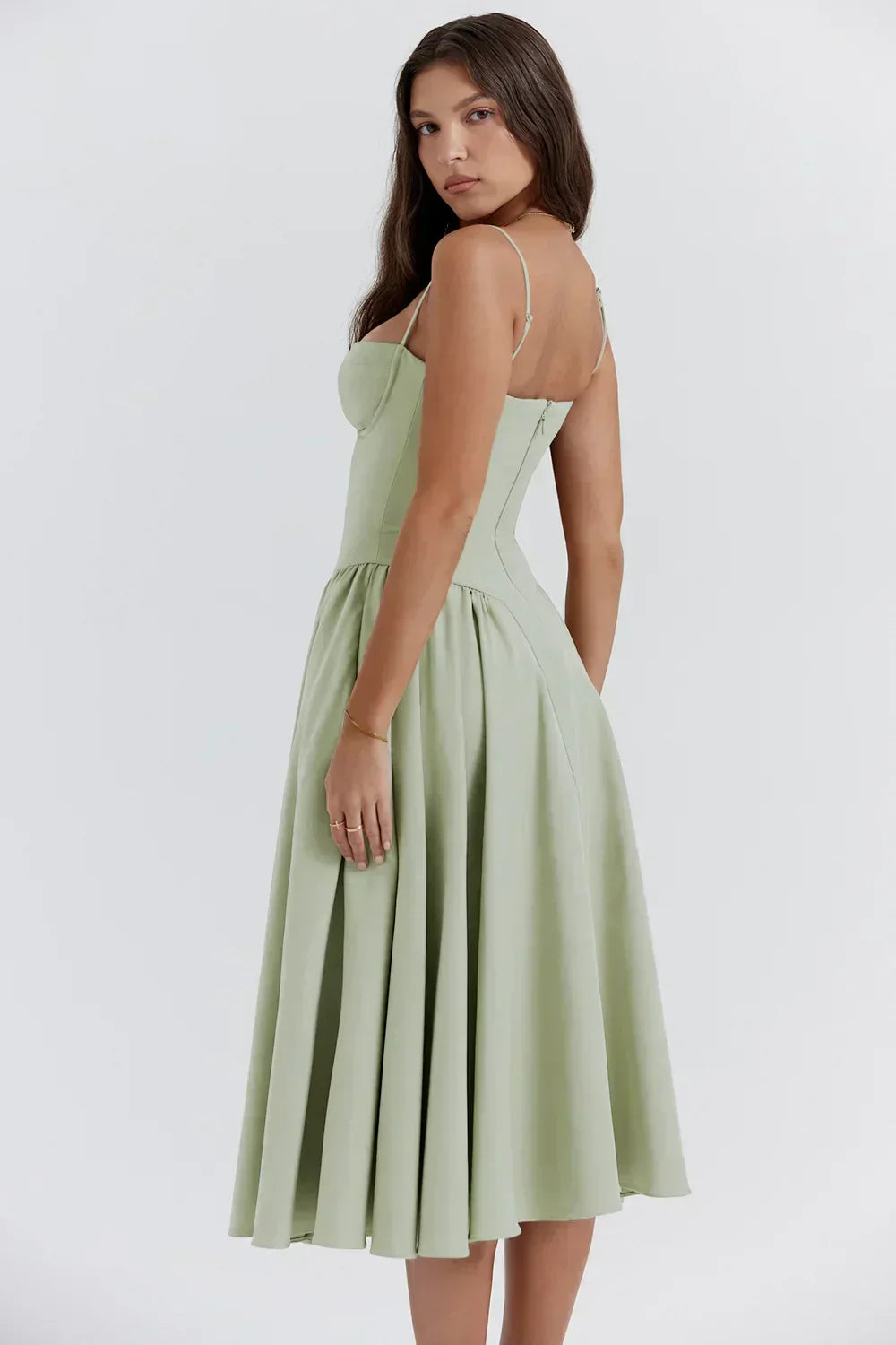 Tulum – Robe Midi Bustier Sans Manches