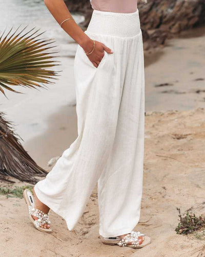 ARDEN - Pantalon de lin à jambe large