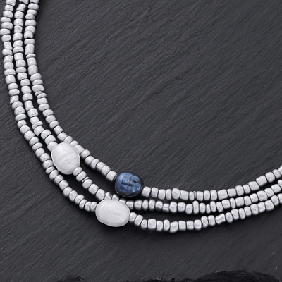 Colliers vintage 3 pièces avec perles d’eau douce et perles – Faits main